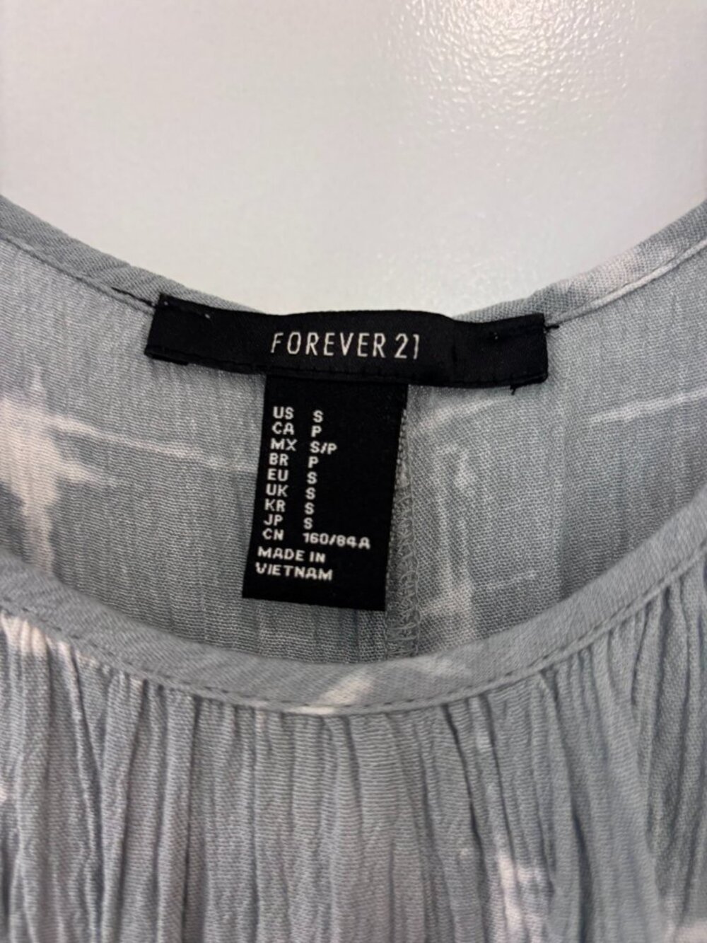 Forever 21 Blue Printed A-Line Cold Shoulder Dress - Picture 5 of 6